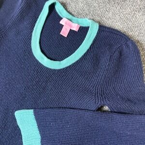 Lilly Pulitzer Gabriella Merino Wool Sweater Dress Navy Blue XS‎